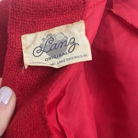 Lanz Original Vintage Wool Red Dress - Picture 5 of 9
